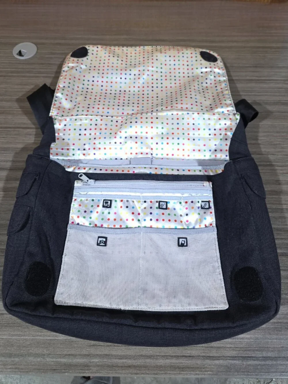 OGIO Midtown Women's Messenger Laptop Bag Black Polka Dot 15